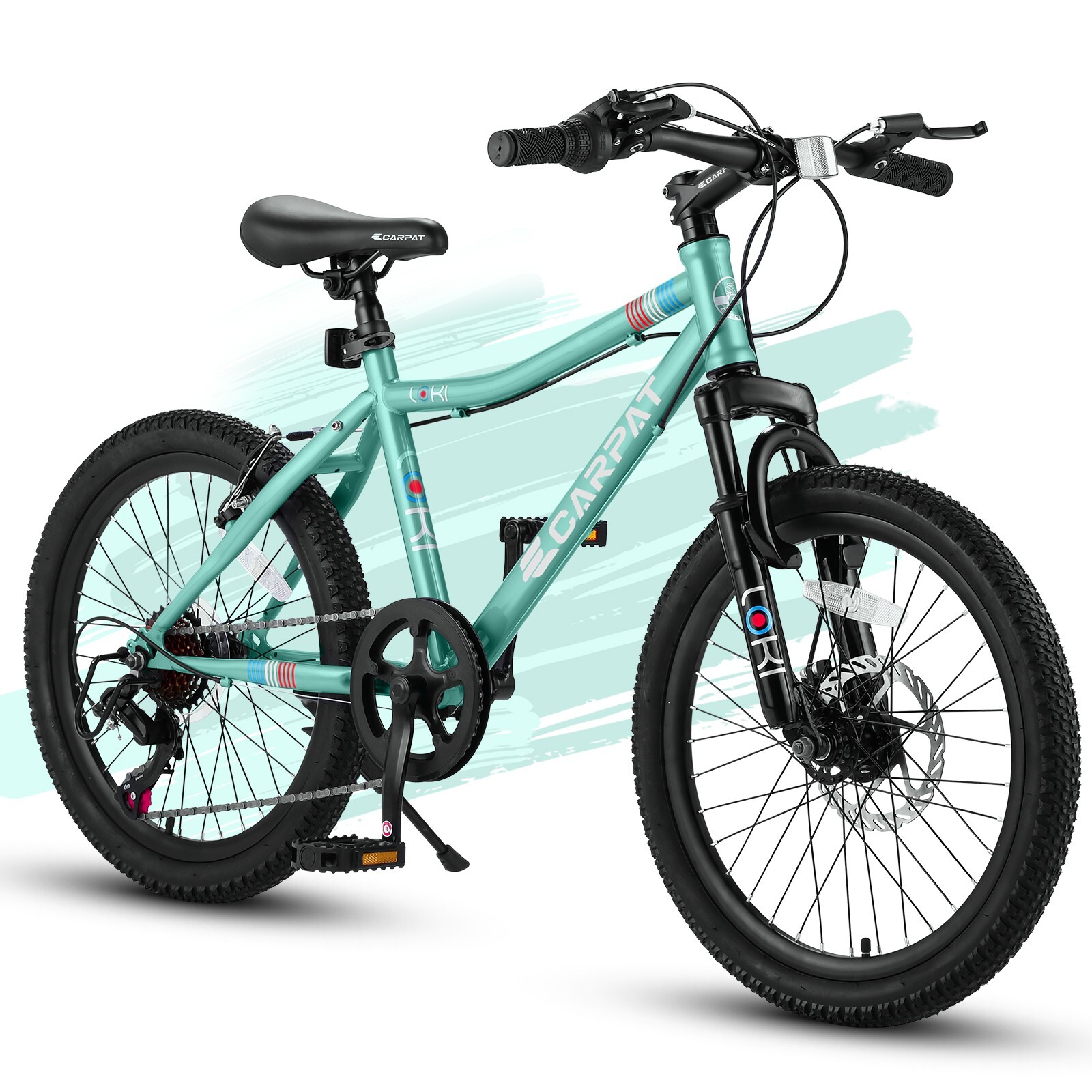 20 Inch Green Kids Mountain Bike for Boys Girls Ages 8-12