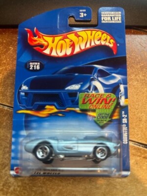 2002 Hot Wheels Corvette SR-2 #216 Blue RACE & WIN