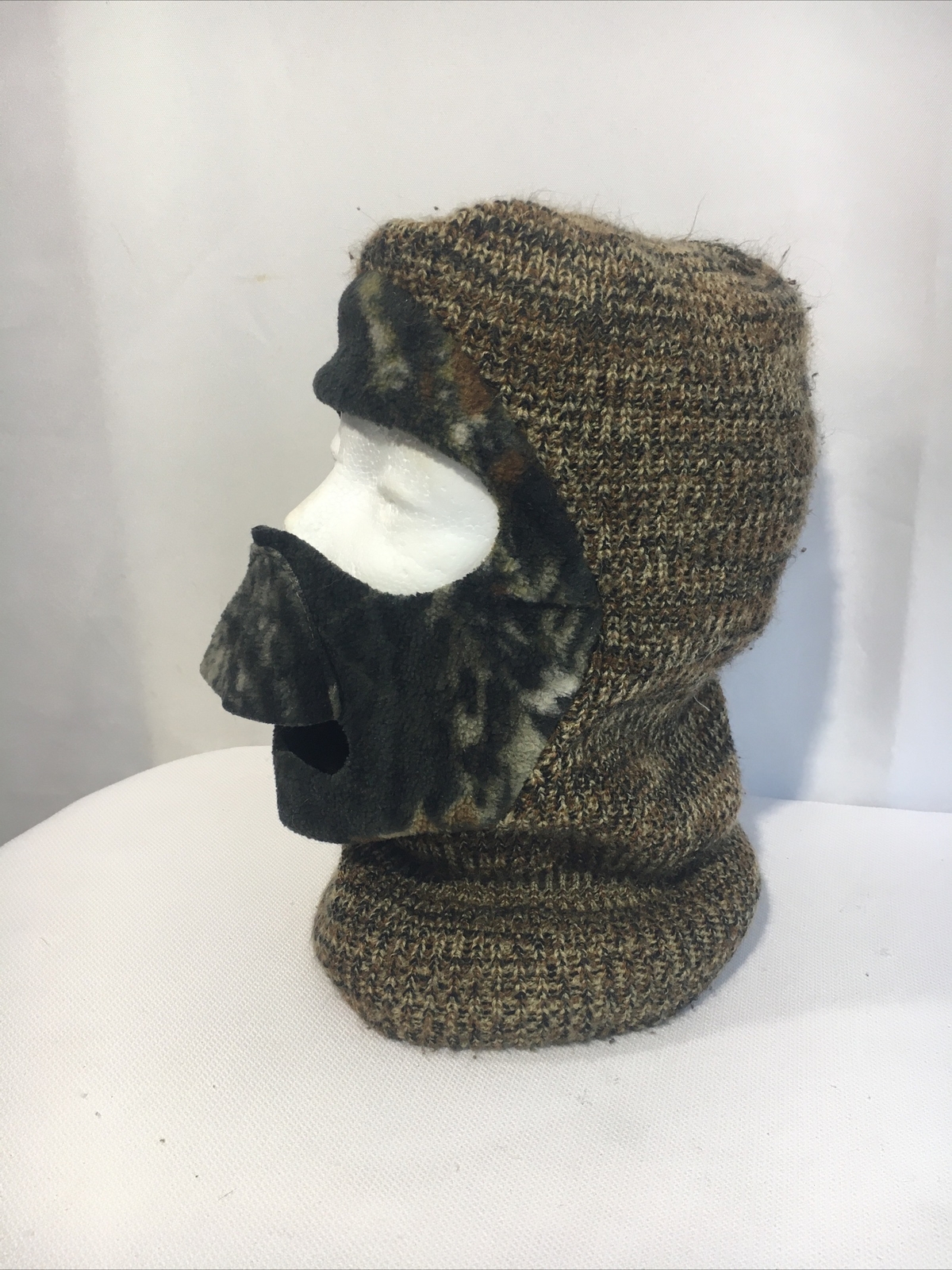 Vintage Mossy Oak Chunky Knit Camouflage Skully Hunting Camo Ski Mask 90s