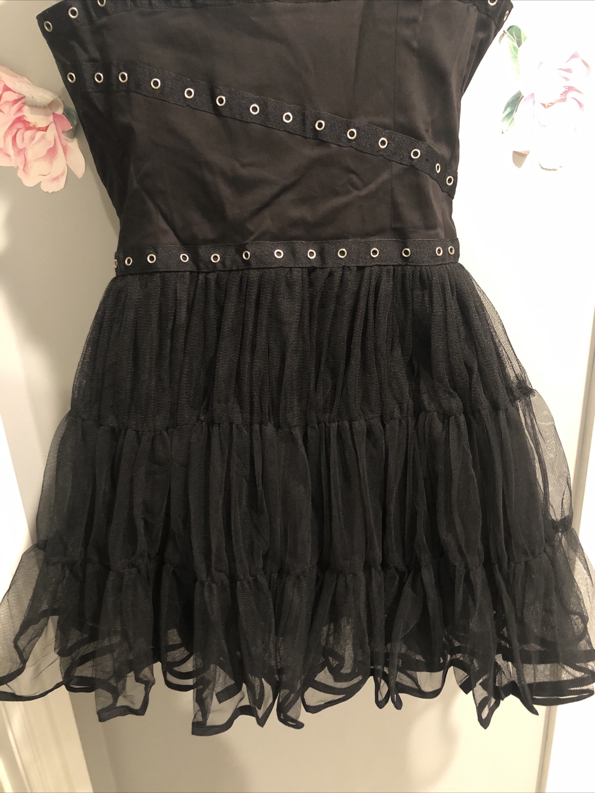 living dead souls Black Gothic dress  size short tulle L SOLD OUT! image 4