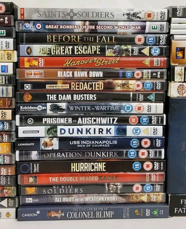 84 x War DVD JobLot Pacific Full Metal Jacket Jarhead Great Escape
