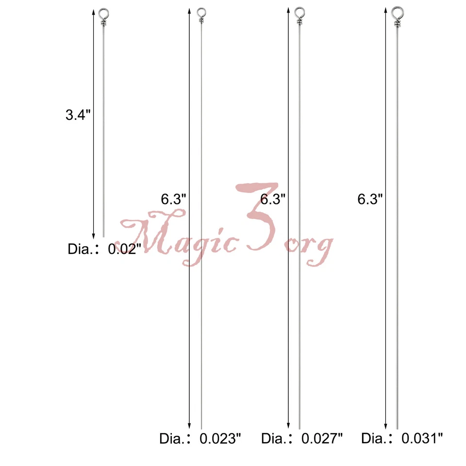 30/100pcs Spinner Shaft Stainless Steel Looped Wire Lure Making Saltwater .031" - Image 2 of 4