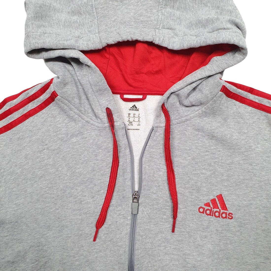ADIDAS Full Zip Cotton Jumper Sweatshirt Mens XL image 2