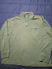 Dockers Men's Sweater 1/4 Zip Mock Neck Long Sleeve olive Cotton Men's Large