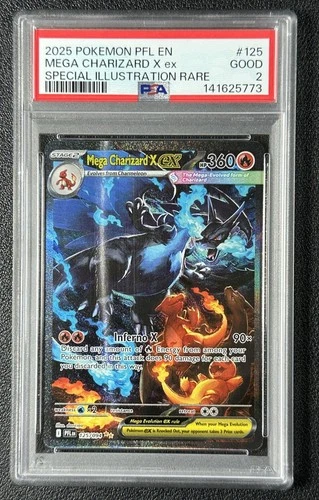 MEGA CHARIZARD X EX PSA 2 2025 POKEMON PHANTASMAL FLAMES #125/094 SIR 5773