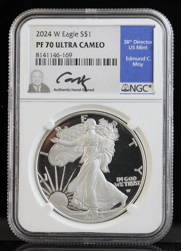 2024-W American Eagle Edmund Moy Signed NGC PF70 Ultra Cameo