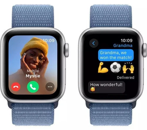 APPLE Watch SE (2023) - 40mm Silver Al Case and Winter Blue Sport Loop - Picture 4 of 6