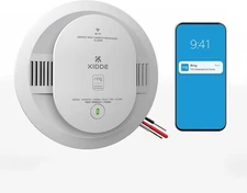 Kidde Smart Smoke and Carbon Monoxide Detector, Ring App 5 Inches, White 