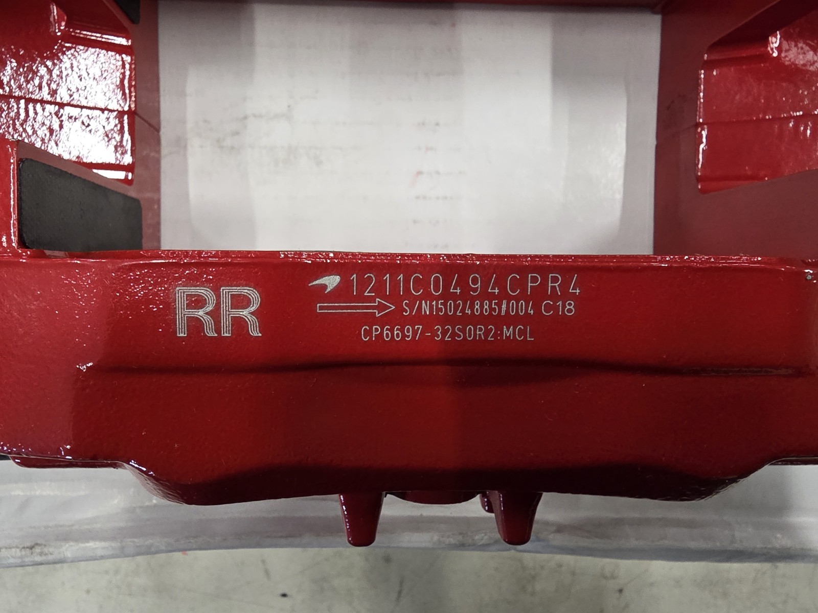 2015-2017 MCLAREN 675LT RED REAR RIGHT SIDE BRAKE CALIPER OEM NEW