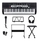 Digital Keyboard Piano Set w/ Stand & Bench – Portable... 61 Keys