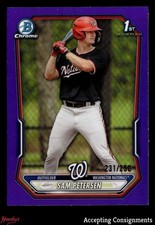 2026 Bowman Chrome Prospects Purple Refractor Sam Petersen 231/250 ROOKIE 1st