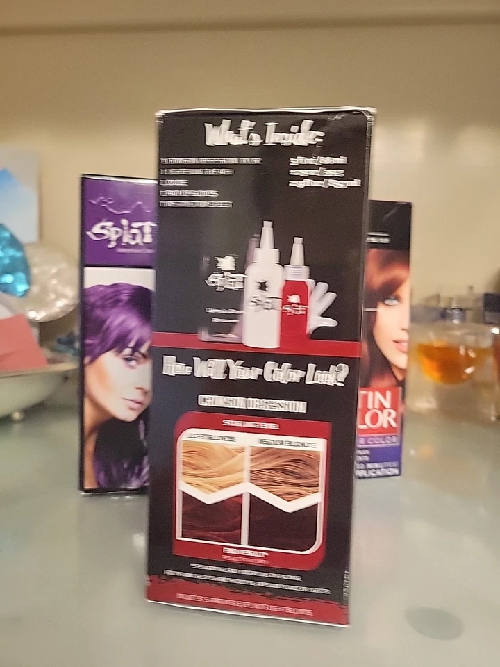 Nuevo en caja Tinte de cabello semipermanente Splat Rebellious Colors rojo obsesión carmesí 1 caja Foto 2 de 4
