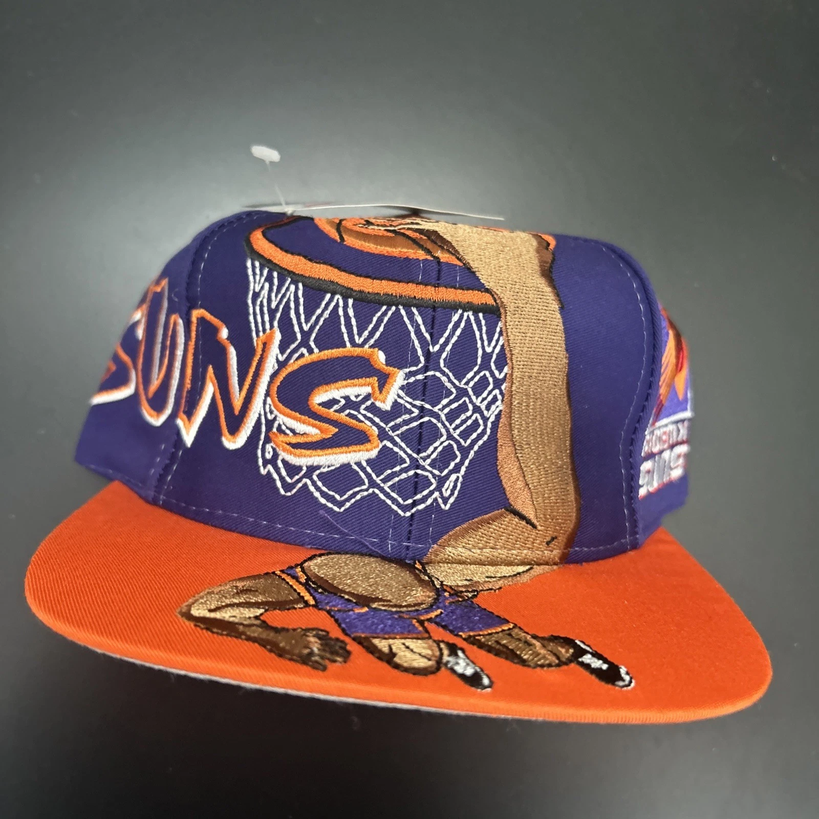 VTG 90s Phoenix Suns Drew Pearson Slam Dunk Twill NBA Graffiti Snapback Hat NWT - product detail image 13
