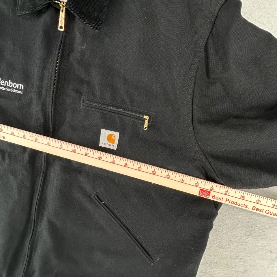 VTG Carhartt Detroit Jacket Mens X-Large Black J001 BLK Blanket Lined Made USA - Image 2 of 4