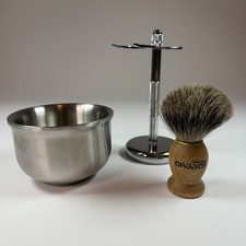 ANBBAS Shaving  Grooming Set Brush Bowl  Stand Set - NOB Never Used Minor Wear