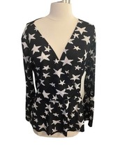 Fair Child Blouson Black Star Pattern Bell Sleeve  Lightweight Top Blouse Medium