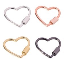 10Pcs Heart Shape Buckles Keychain Clip Carabiner Hook for Key Bag Handbag Strap