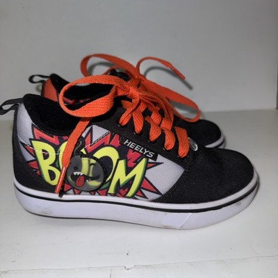 Heelys Youth 13 EU31 Comic BOOM Wheeled Sneakers Skates Orange Red Black