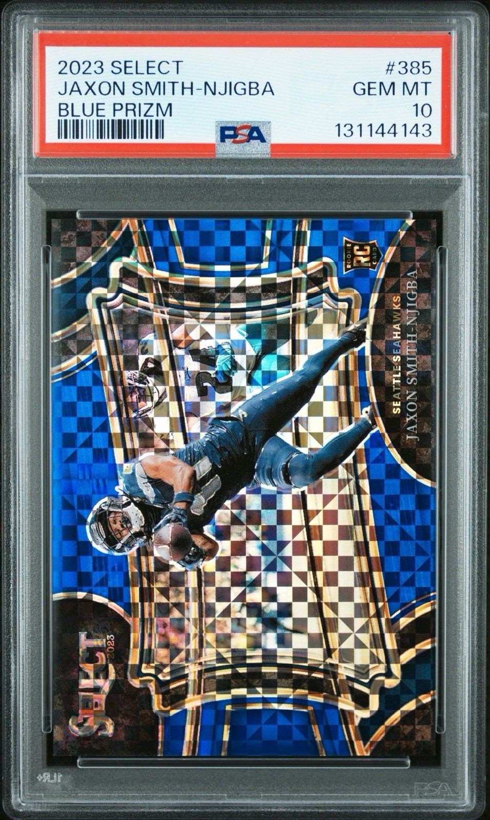 2023 Panini Select - Field Level Jaxon Smith-Njigba #385 Blue Prizm /49 PSA 10