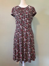 MICHAEL Michael Kors Brooks Floral Print Cut-Out Shirred Neck Mini Dress Medium