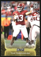 2020 Leaf Draft Gold #2 Tua Tagovailoa Rookie RC Card. rookie card picture
