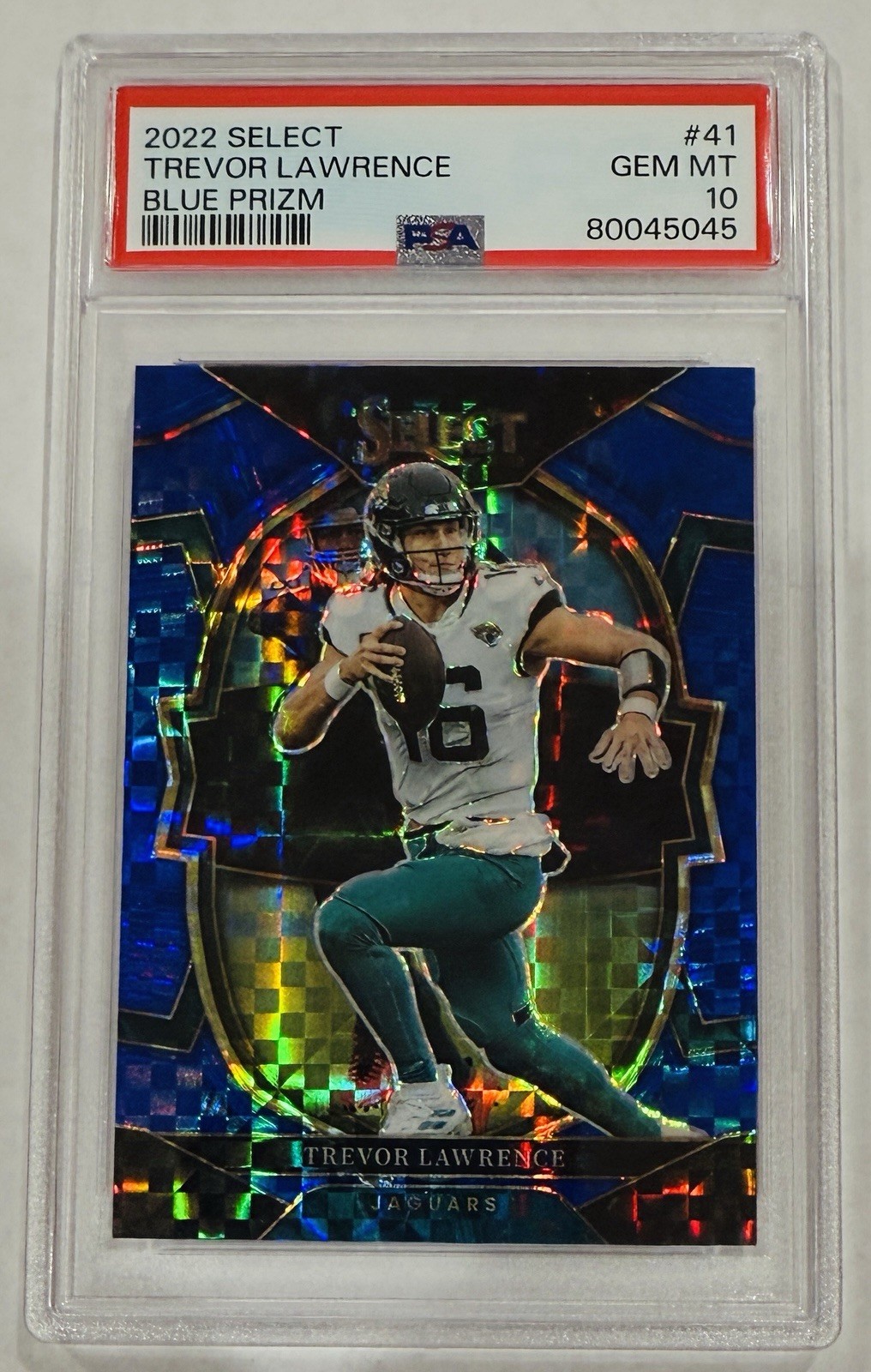 2022 Panini Select - Trevor Lawrence - 28/199 - Blue Prizm - Concourse -  PSA 10