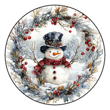 12 LARGE SNOWMAN CHRISTMAS STICKERS ENVELOPE SEALS LABELS GIFT TAGS 2.5" FAVORS