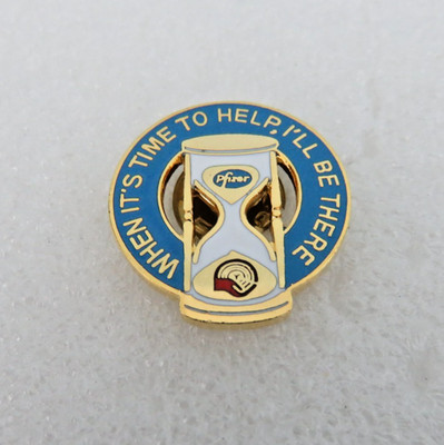 Vintage Pfizer Corp. When's It's Time to Help I'll Be There Hat Lapel Pin Badge