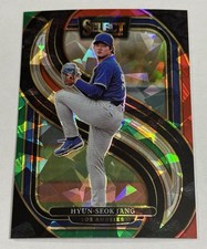 2025 Panini Select Premier Level Hyun-Seok Jang #173 Red & Green Cracked Ice LA