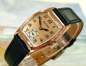 1940's Vintage BULOVA, Stunning SALMON Dial, Serviced & Warranty