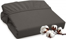 ROYALE LINENS 300 Thread Count 100 Long Staple Combed Cotton Fitted Sheet Qu...