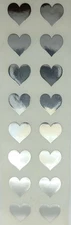Mrs Grossman SUPER RARE SILVER FOIL HEARTS Small Stickers wedding valentines