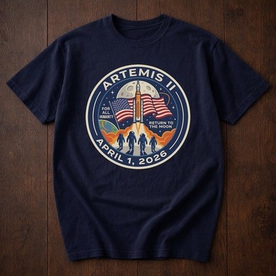 Artemis II Mission Shirt, Return to the Moon 2026 Tee, Retro Astronaut Graphic
