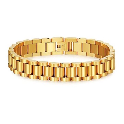 Tarnish Free 2022 New Stainless Steel Gold Plated Detachable Wristbands Bracelet