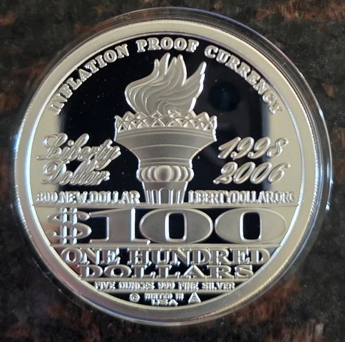 2006 Silver 5 oz NORFED Liberty $100 Proof-Like - Very Rare