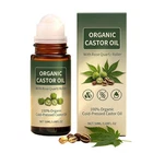 Organic Castor Oil withRose Quartz Roller, Cold-Pressed Castor EssentialOil