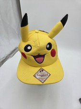 Pokemon Pikachu Hat Cap Snap Back Yellow 3D Ears Mesh Trucker Youth One Size