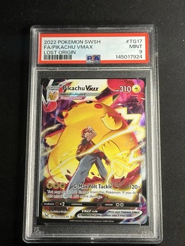 PSA 9 Pikachu VMAX TG17 Lost Origin Trainer Gallery Full Art Pokemon Card Mint