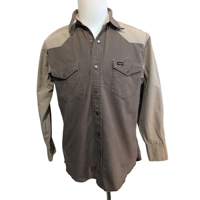 Chemise Wrangler Western Manches Longues Marron Bicolore Taille S - Photo 1/4