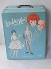 Vtg 1964 Mattel Barbie and Ken - Double Doll and Wardrobe Case light blue