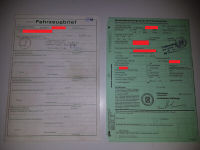 Fahrzeugbrief KFZ Brief 1975 Mercedes W114 KOMBI ex.Sanka f.Sammler Tüv Sammlung