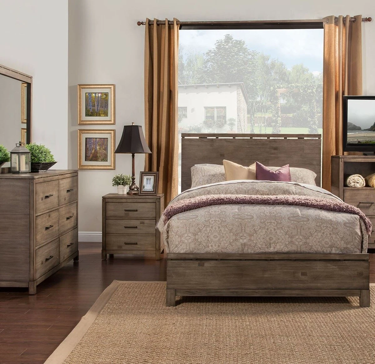 Weathered grey nightstand outlet