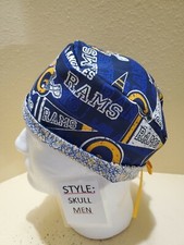 LA Rams Pennant NFL Men's Skull/Chemo Surgical Scrub Hat/Cap Handmade