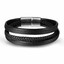 thumbnail 18 - Fashion Mens Stainless Steel Leather Bracelet Wristband Cuff Punk Bangle Jewelry