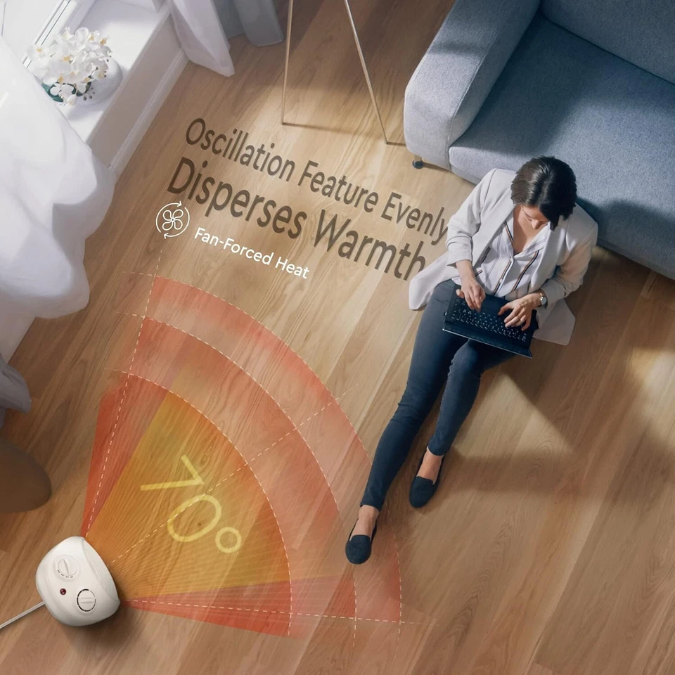 Aquecedor portátil Comfort Zone desktop oscilante ventilador forçado 1500W - Imagem 4 de 4