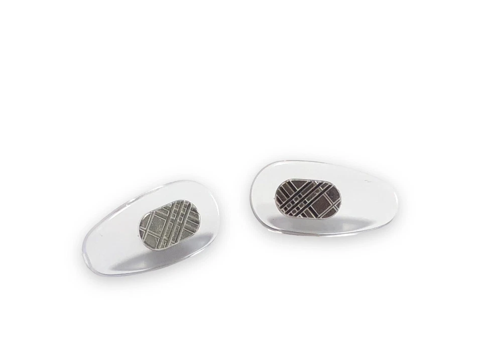 BURBERRY Nose Pads Fits Sunglasses Eyeglasses Clear Silver PUSH IN Genuine - Image 3 of 4