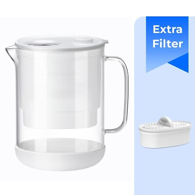 #ad Waterdrop Glass Water Filter Pitcher with 2 Filter Eco FriendlyWhite $75.99