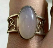 Vintage Deco Nouveau Handmade Sterling Silver 925 Moonstone Antique Ring Size 6