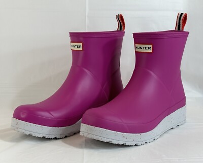 Hunter Womens Play Short Speckle Sole Rubber Pull-On Rain