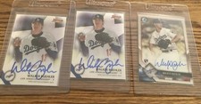Walker Buehler Bowman Chrome Auto Lot 3 Autos In Lot !! All On Card